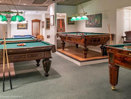 The showroom at Boston Billiard Emporium